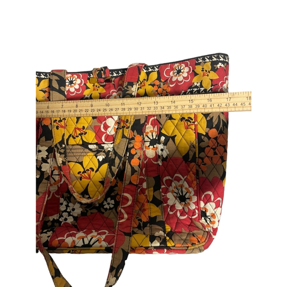 VERA BRADLEY VERA EXTRA LARGE TOTE BAG~BITTERSWEET Bright Floral Pattern Laptop - Picture 2 of 11